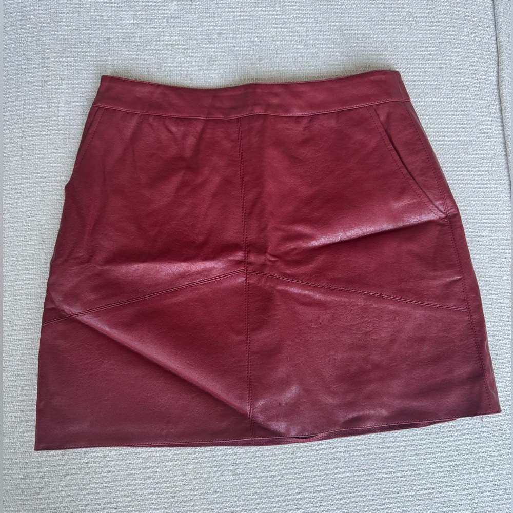 Lulu's Red Leather Skirt